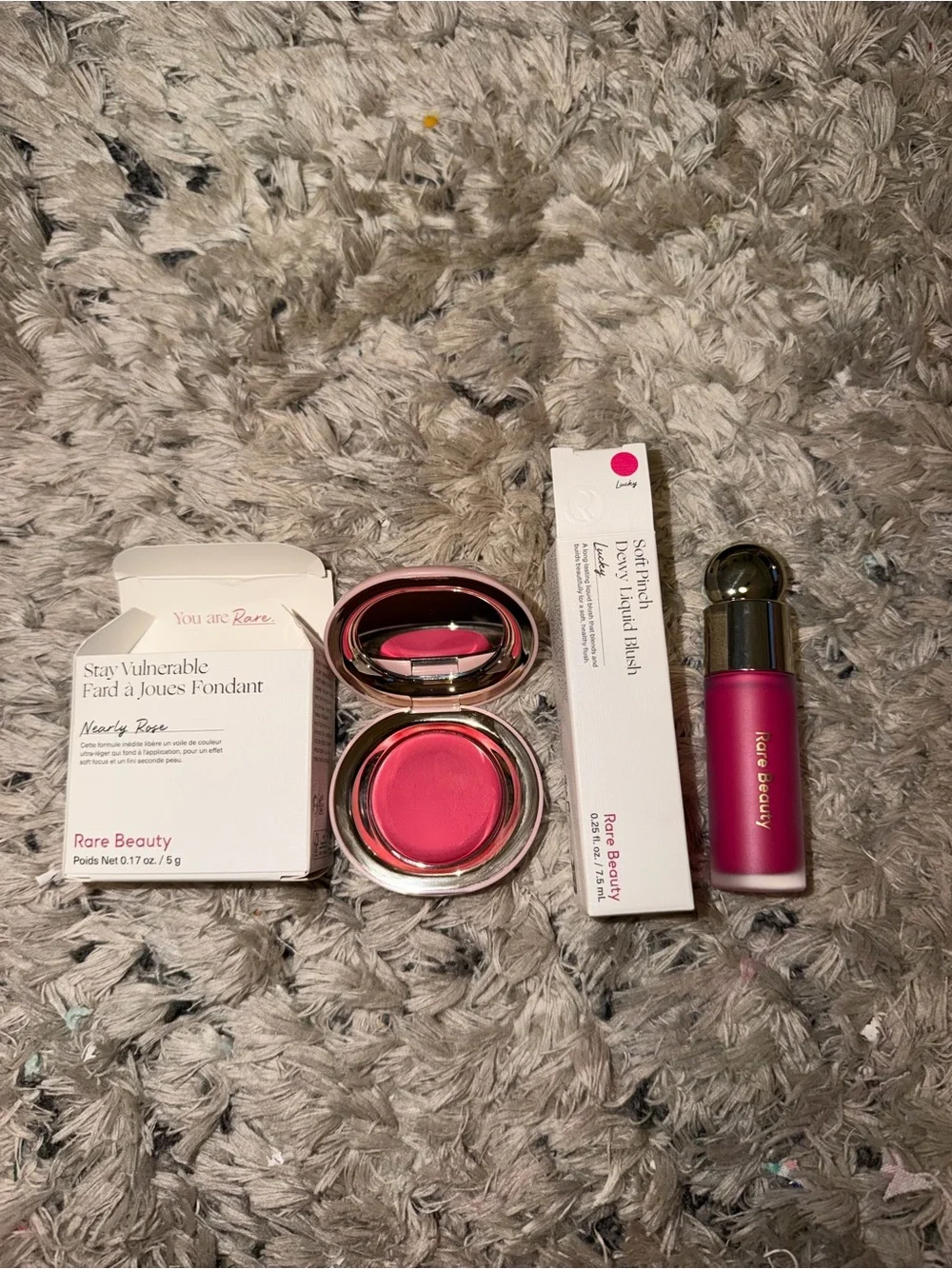 Rare Beauty Stay Vulnerable Cream Blush & Liquid Tint Duo in Bright Pink